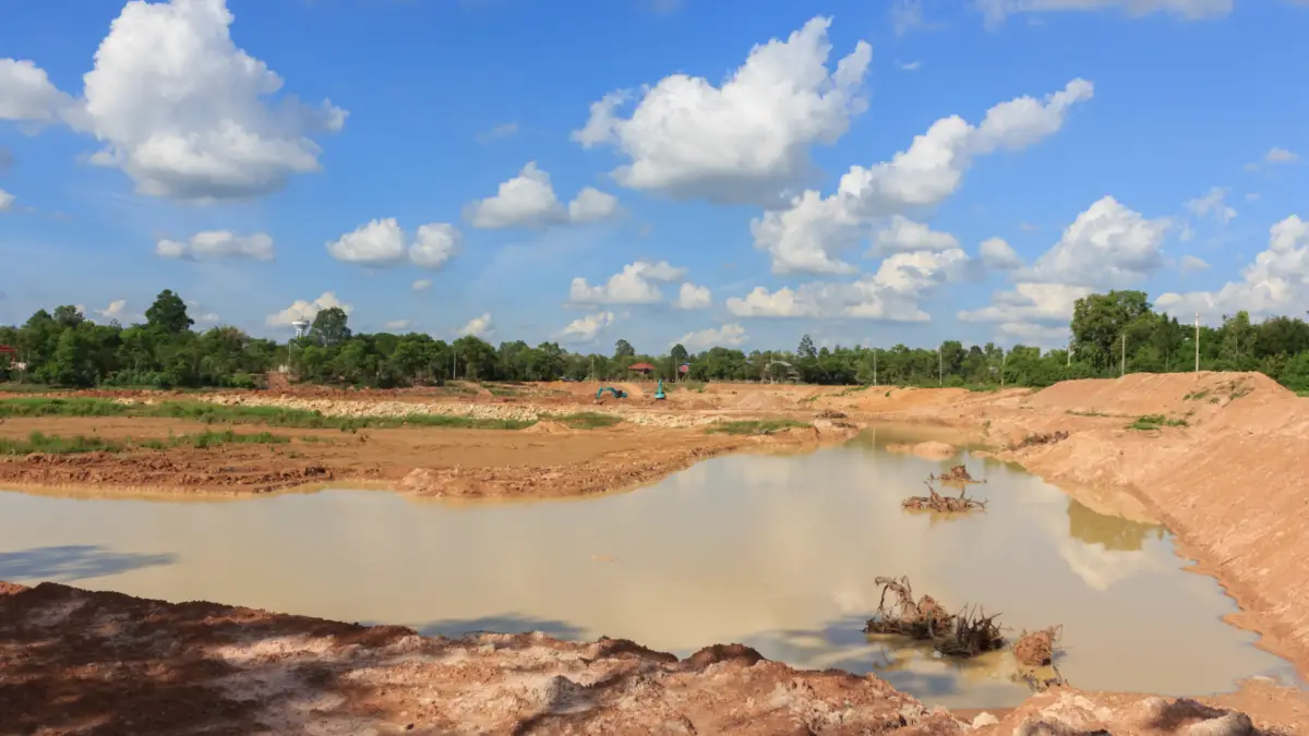 Dredging marshland Dredging marshland